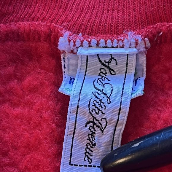 Vintage Saks Fifth Avenue Red Cotton Pullover Crewneck Sweatshirt Kids Dancer - Picture 5 of 10